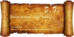Dvoracsek Tünde névjegykártya